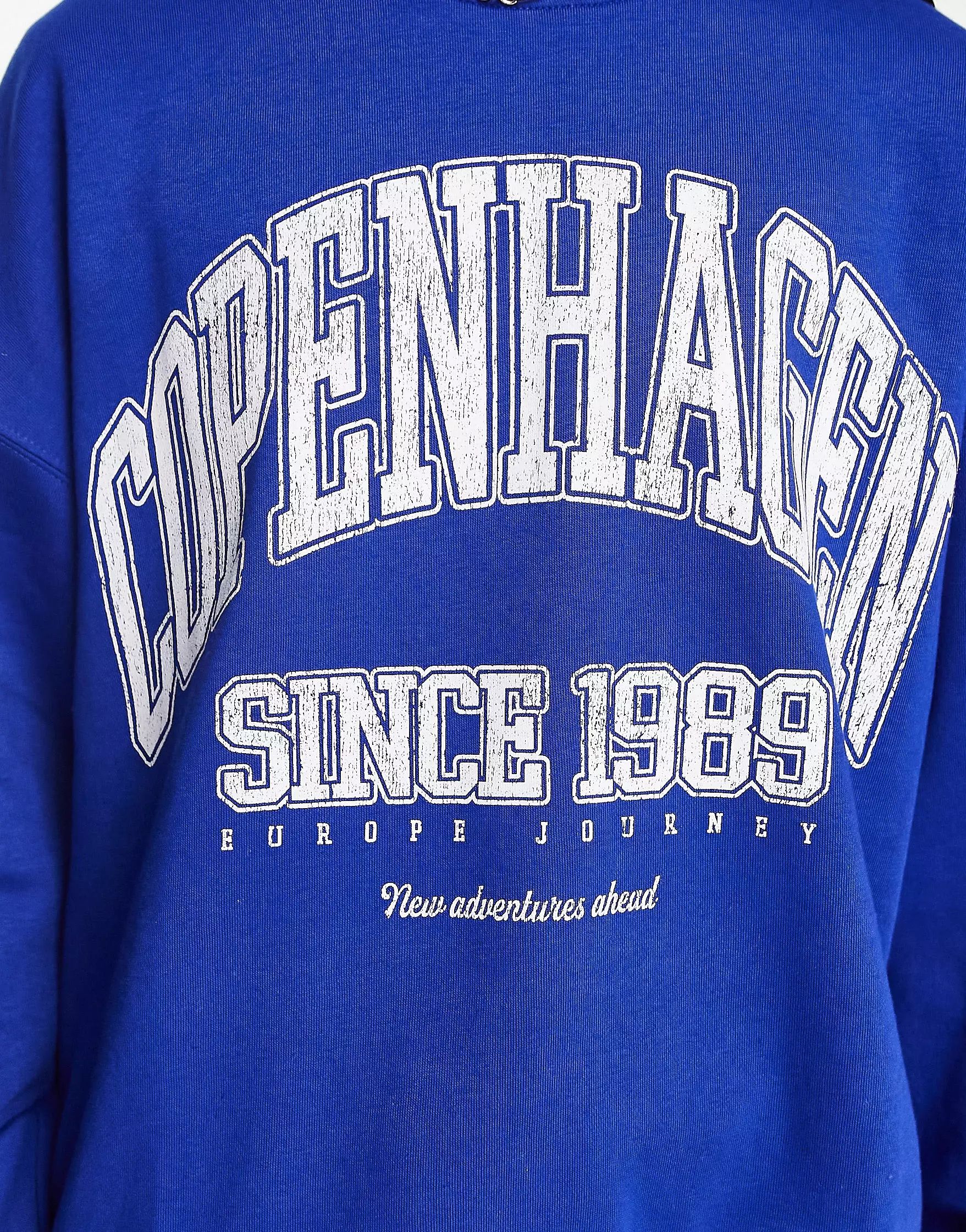Bershka Copenhagen sweatshirt in cobalt blue | ASOS (Global)