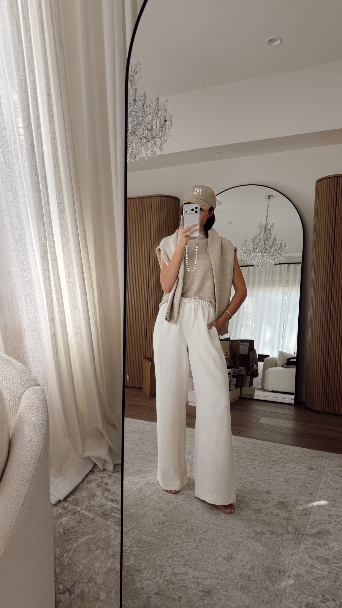 Styling the viral @Aritzia pants! I’m just shy of 5-7” wearing the size SMALL REGULAR pants in the color nomad taupe , small sweater and XS tank top. #stylinbyaylin #springoutfit #basics

#LTKgrwm #LTKootd #LTKOver40