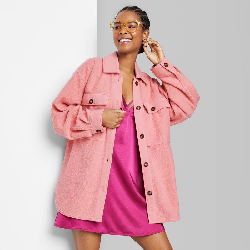 Women's Brushed Fleece Oversized Shacket - Wild Fable™ | Target
