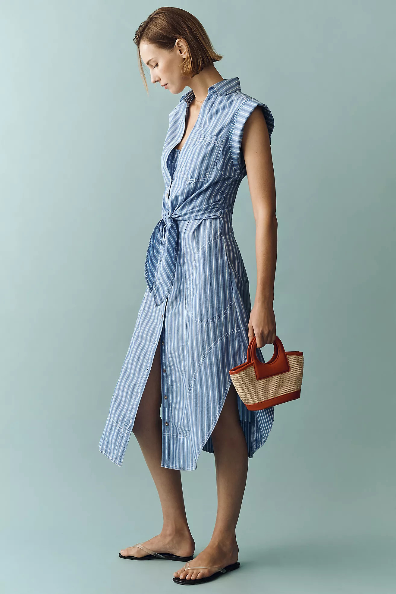 Pilcro Sleeveless Wrap Shirt Dress | Anthropologie (US)