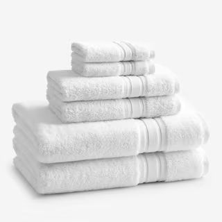 The Company Store Company Cotton 6-Piece White Turkish Cotton Bath Towel Set 59083-OS-WHITE - The... | The Home Depot