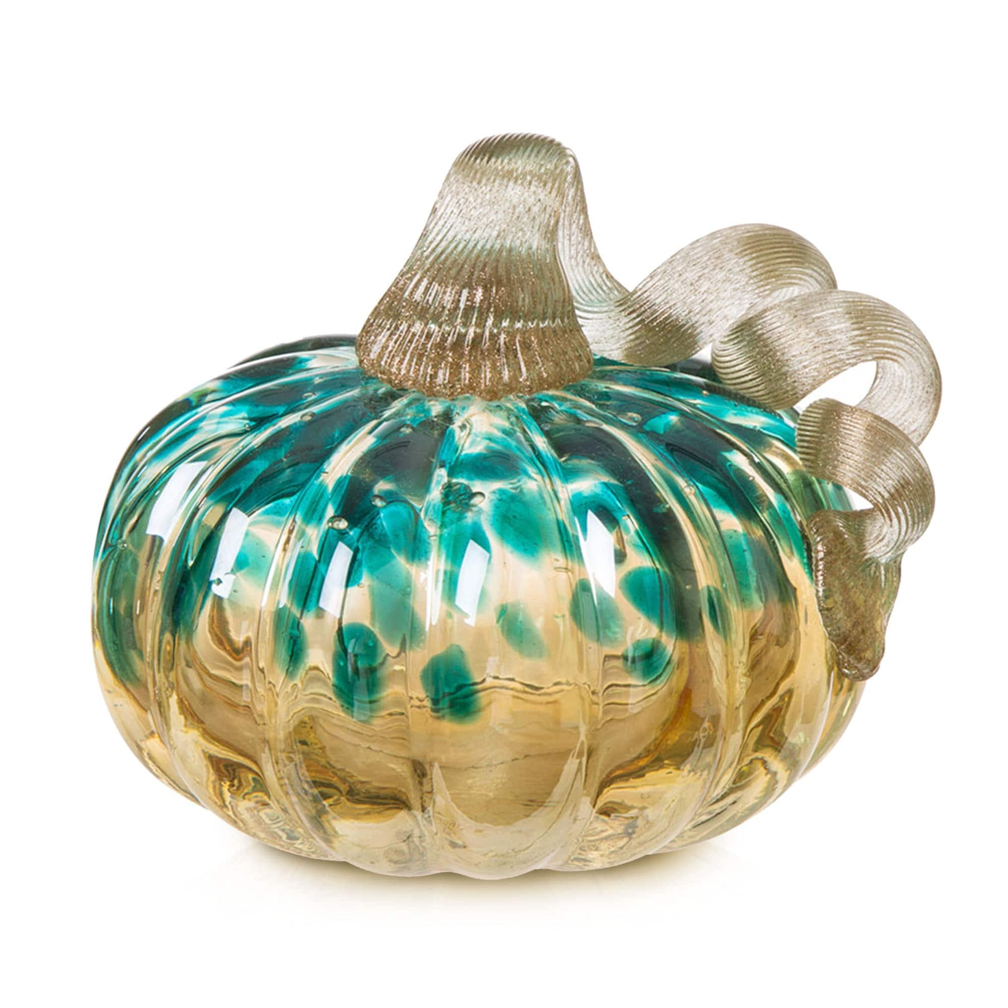 Glitzhome Fall Harvest Hand Blown Glass Pumpkin for Thanksgiving Decor | Bed Bath & Beyond