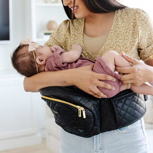 tushbaby Hip Seat Carrier in Black/Vegan Leather | Babylist