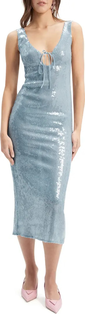 Bardot Isha Sequin Keyhole Cocktail Midi Dress | Nordstrom | Nordstrom