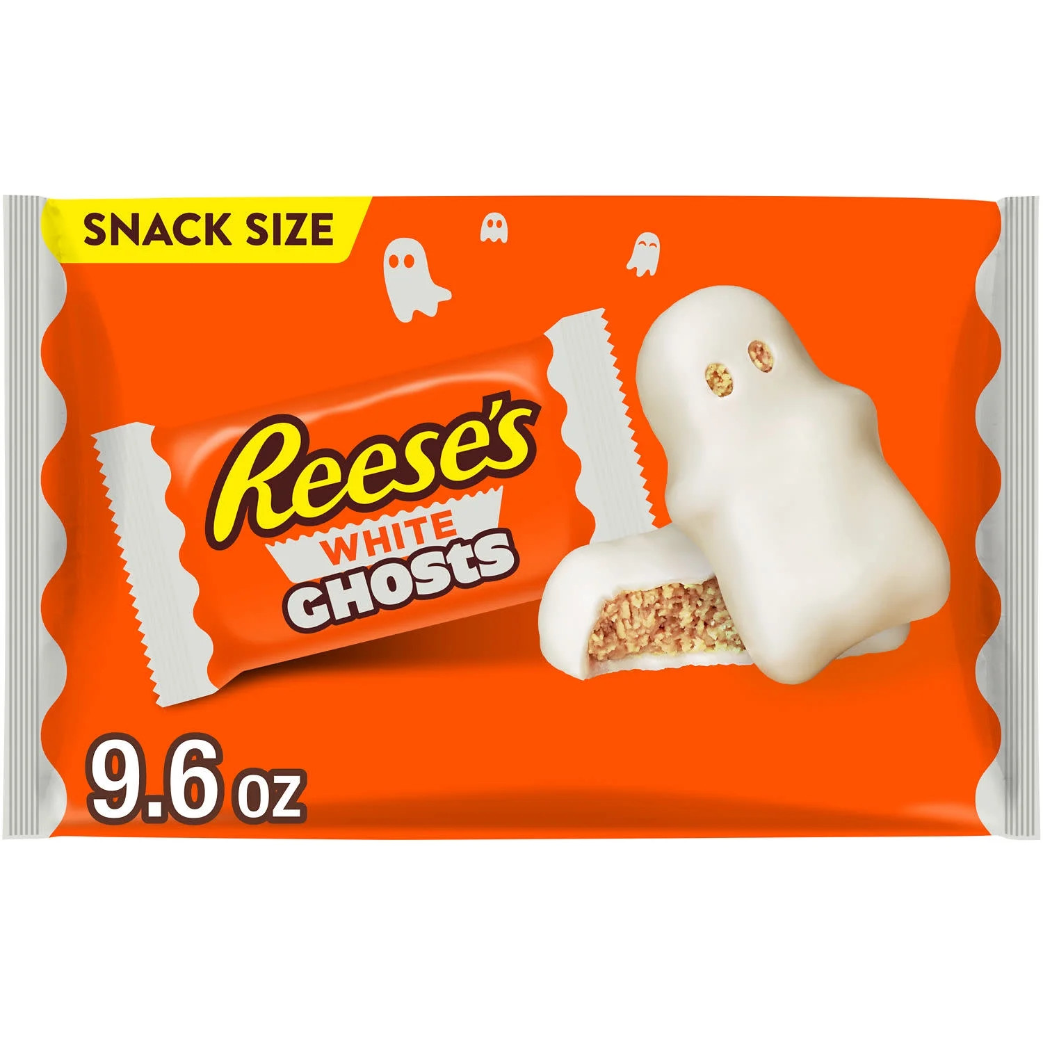 Reese's White Creme Snack Size Peanut Butter Ghosts Halloween Candy, Bag 9.6 oz | Walmart (US)