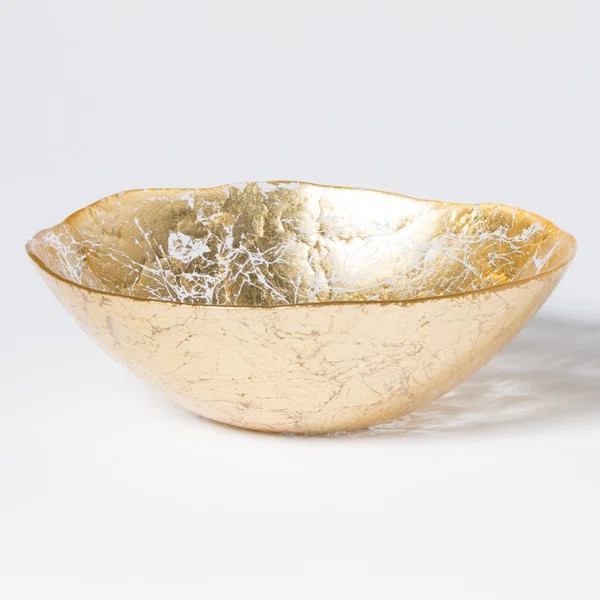 Moon Glass Decorative Bowl in Gold | Wayfair North America