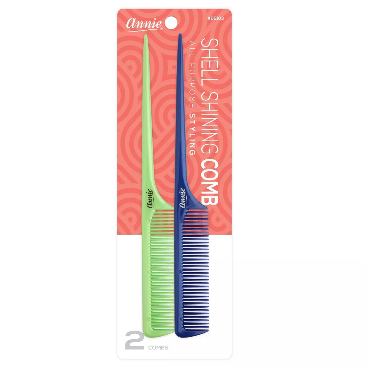Annie International Shell Long Tail Shining Comb - 2ct | Target