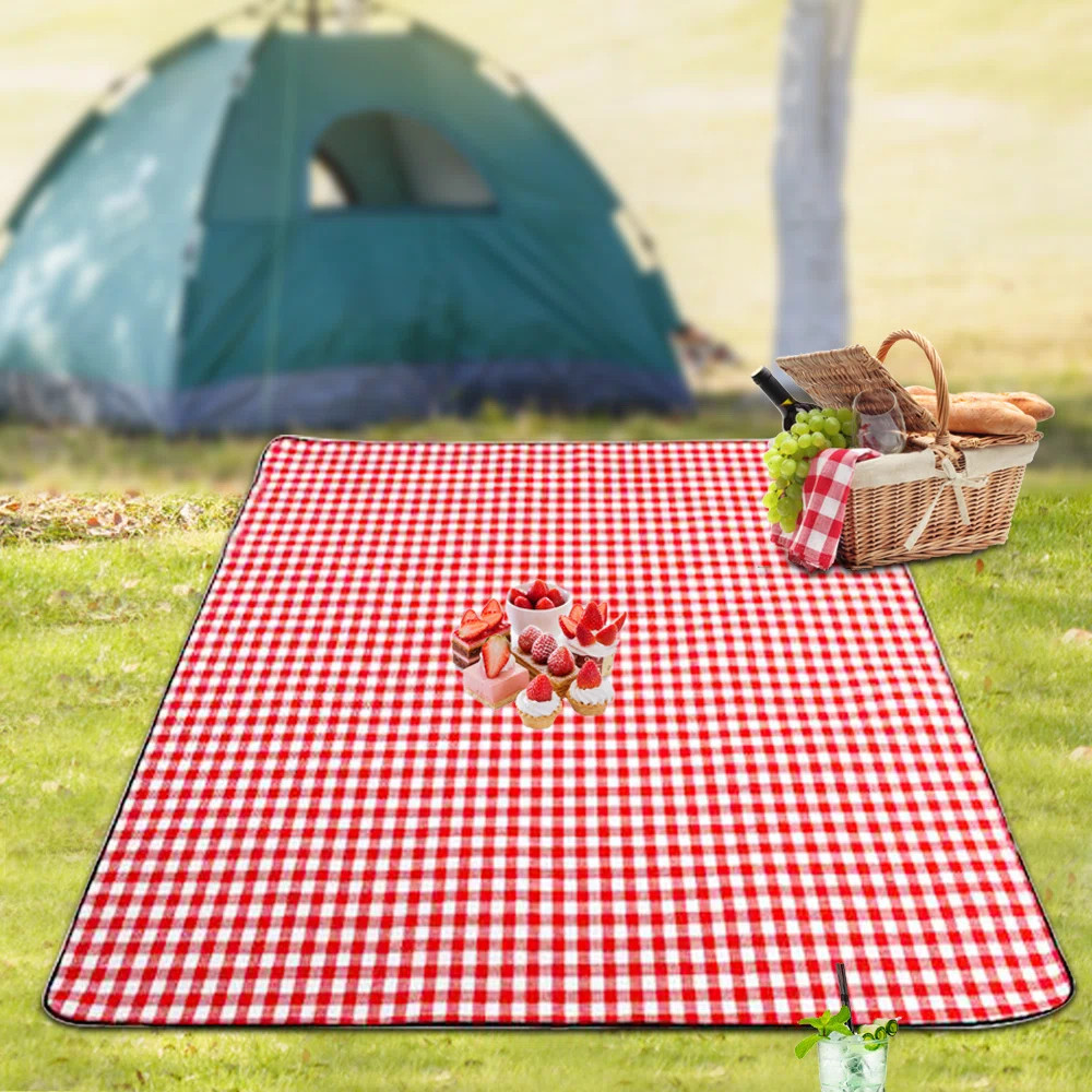 Gracie Oaks Cotton Picnic Blanket , Service for 4 | Wayfair | Wayfair North America