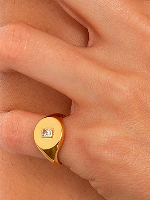 Defining 14K Yellow Gold & 0.16 TCW Lab-Grown Diamond Signet Ring | Saks Fifth Avenue