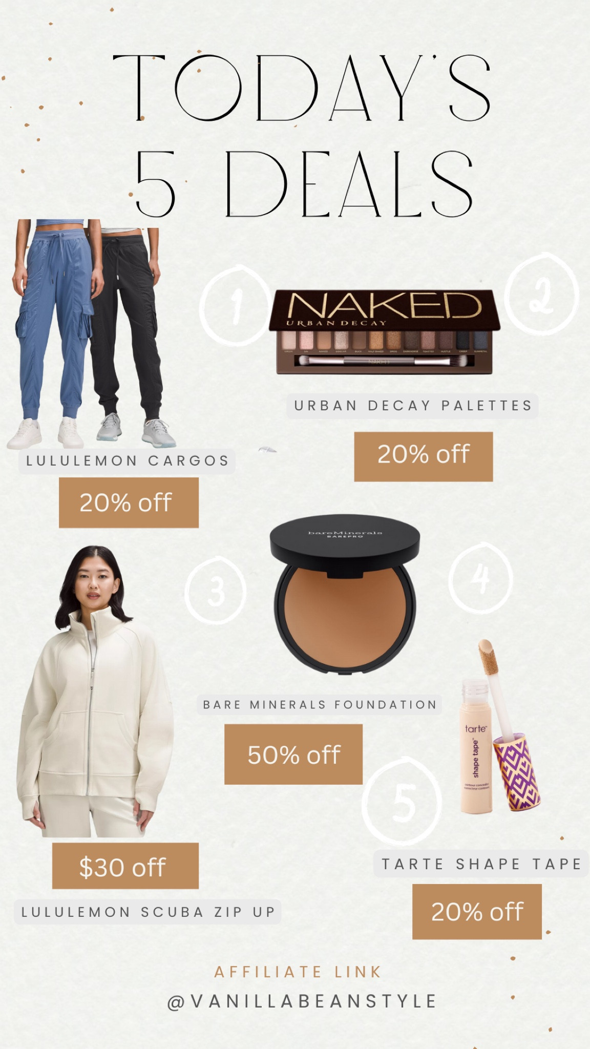 Today’s five Deals 

#LTKFindsUnder50 #LTKBeauty #LTKSaleAlert