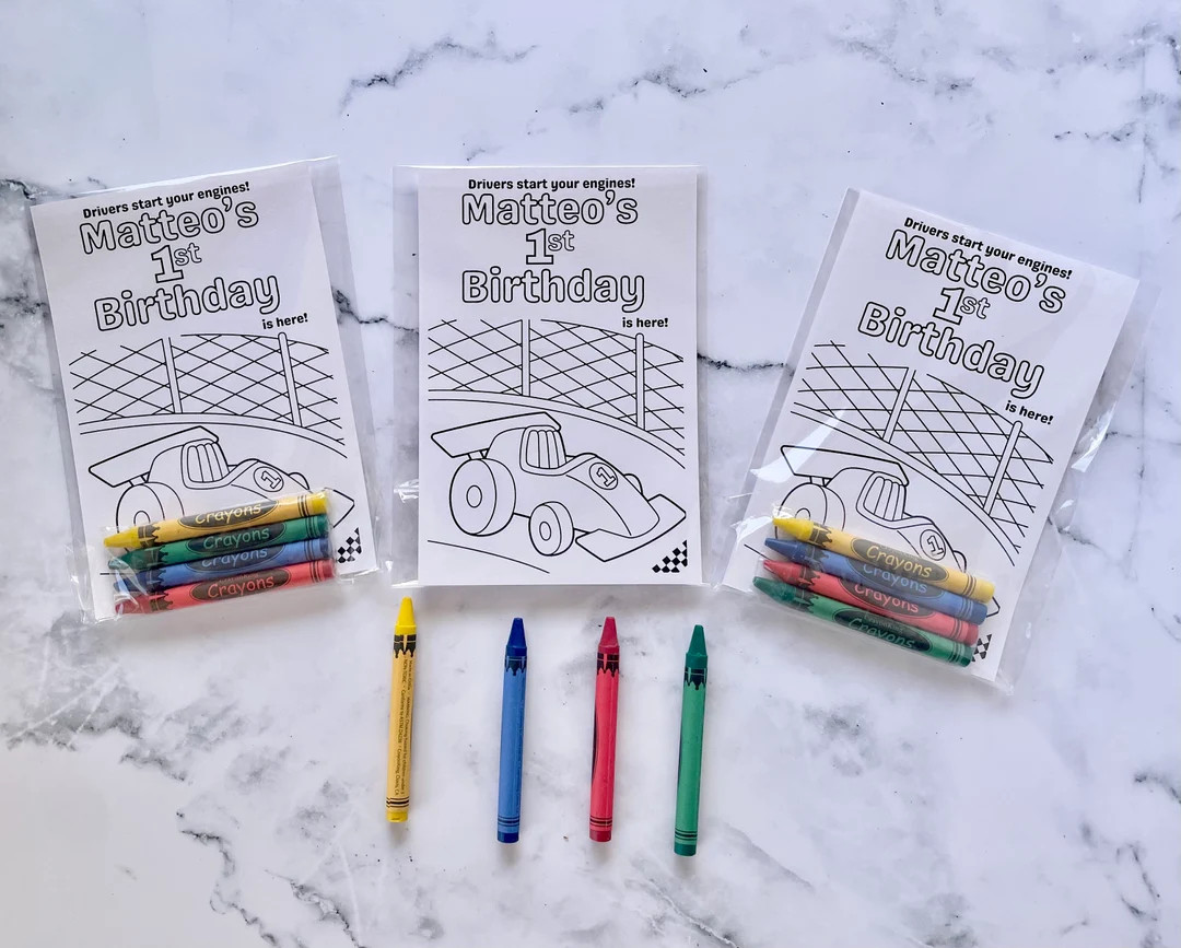 Custom Race Car Coloring Kits Kids Party Favors - Etsy | Etsy (US)