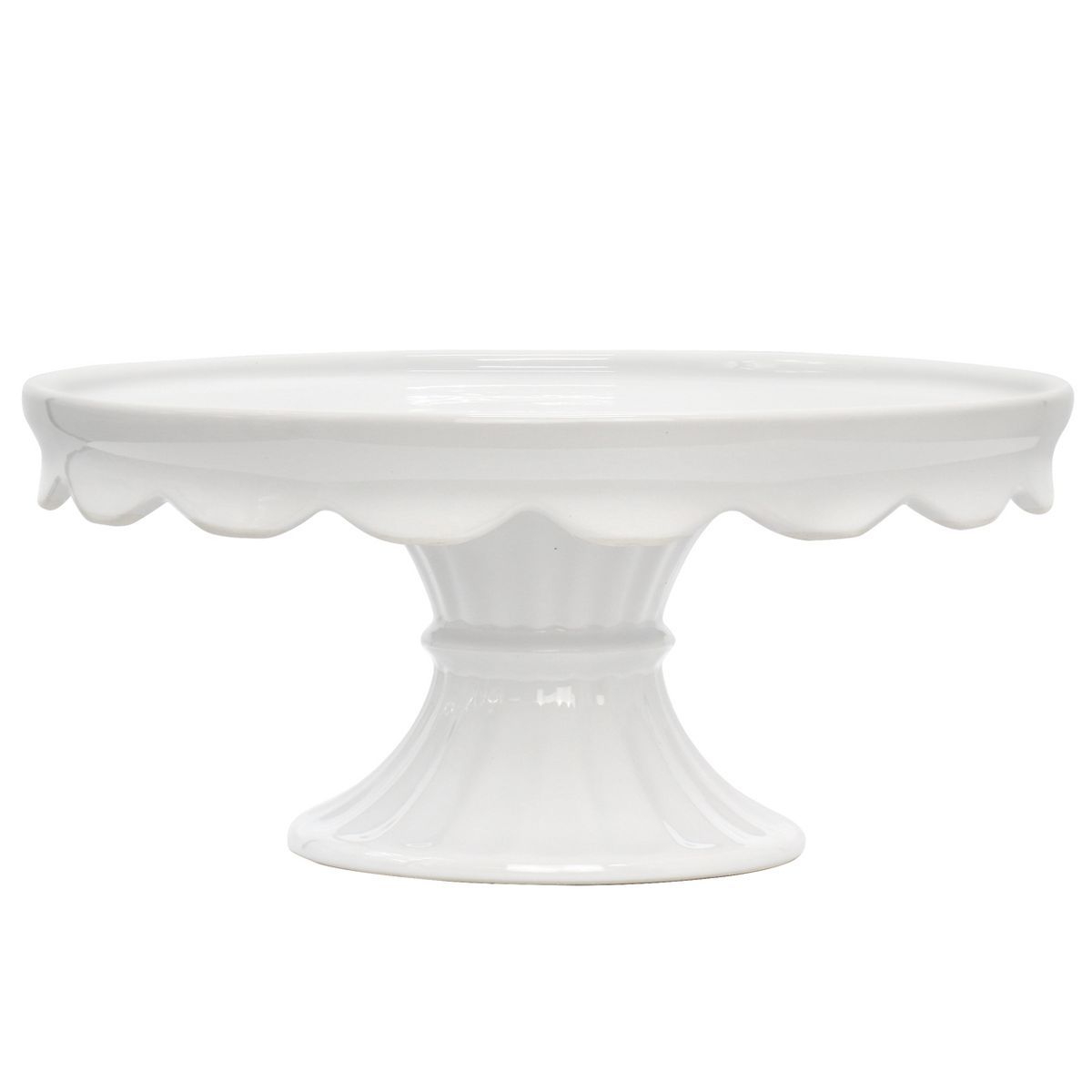 Laurie Gates 12.2 Inch Round Stoneware Footed Cake Stand in White | Target
