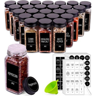 Home Collection 4oz Glass Spice Jars Set with 547 Labels 25 Pcs | Target