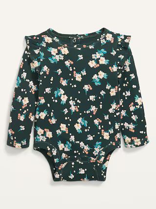 Long-Sleeve Ruffle-Trim Thermal Bodysuit for Baby | Old Navy (US)