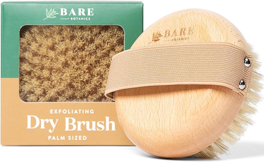 Bare Botanics Exfoliating Dry Brushing Body Brush for Lymphatic Drainage | Palm Sized, Universal ... | Amazon (US)