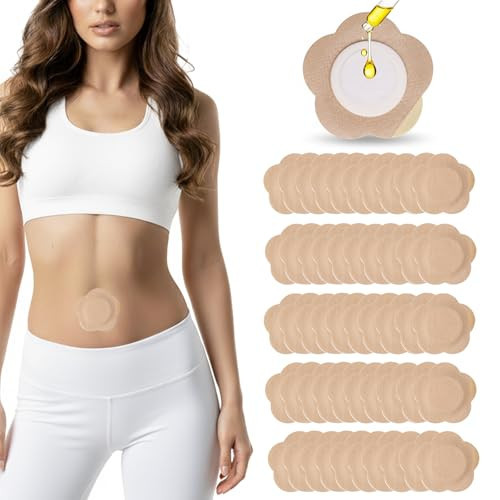 Castor Oil Patches for Belly Button – 50PCS Disposable Castor Oil Pack Wraps with Organic Cotton Pad, Leak-Proof Belly Button Patch Cover, Breathable & Skin-Friendly | Amazon (US)