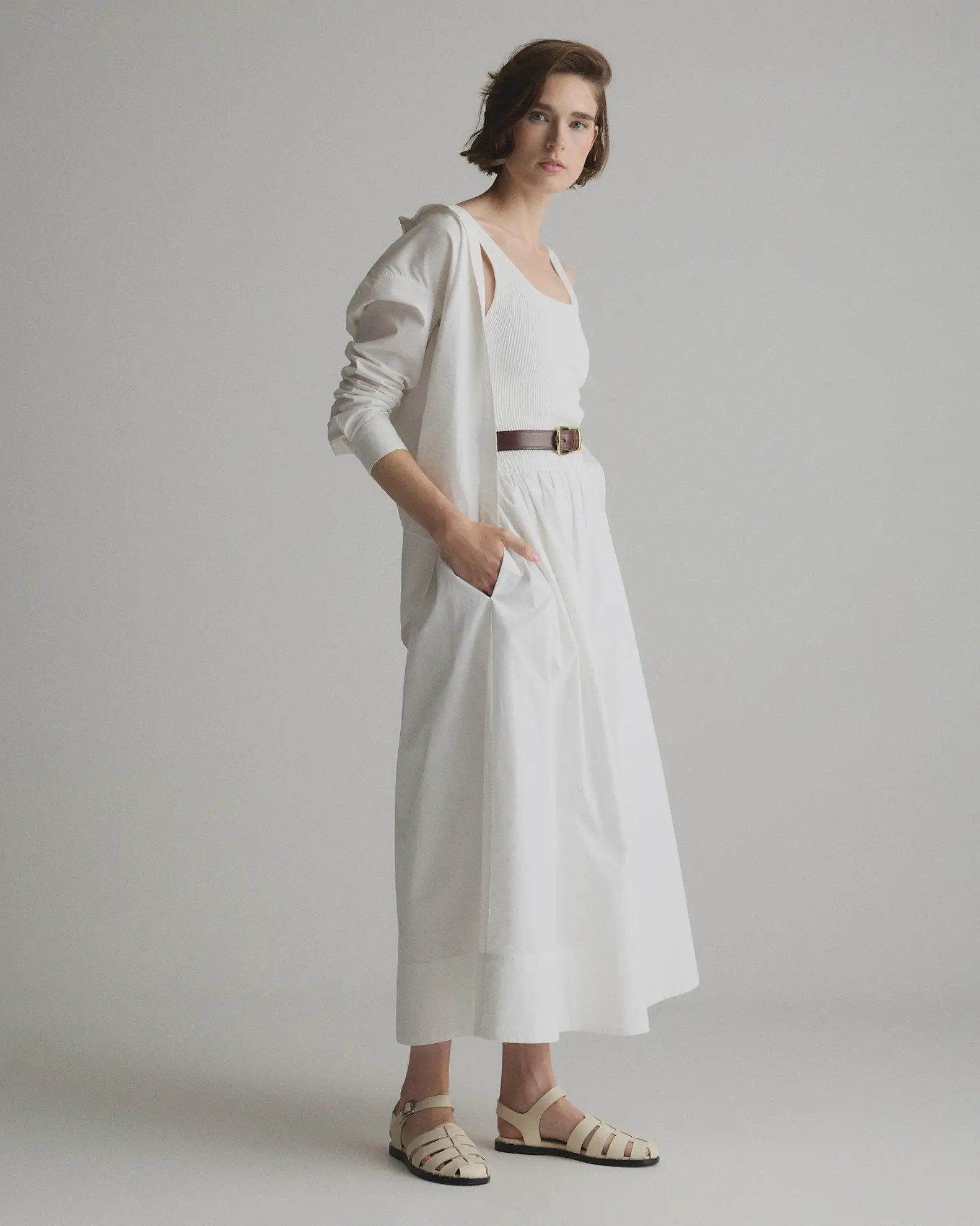 100% Organic Cotton Poplin A-line Maxi Skirt | Quince