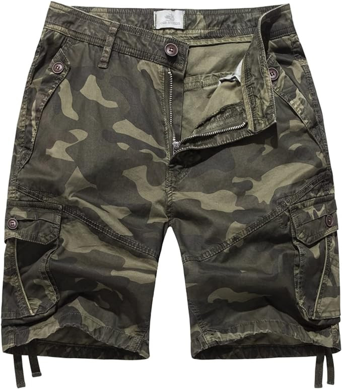 FOURSTEEDS Women's Casual Fitted Multi-Pockets Camouflage Twill Bermuda Cargo Shorts | Amazon (US)