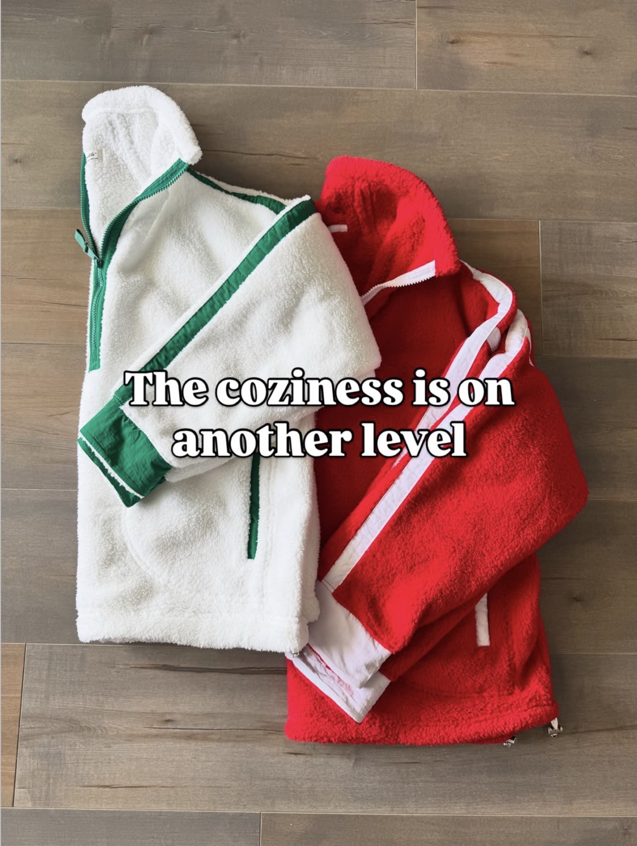 Quarter zip fleece pullover from Amazon! Perfect for holiday season. Winter jacket, red, green, white, fuzzy, warm, Christmas outfit, holiday style, winter fashion, affordable look for less women's clothing finds, Amazon fashion. 

 #LTKHoliday #LTKootd #LTKSeasonal