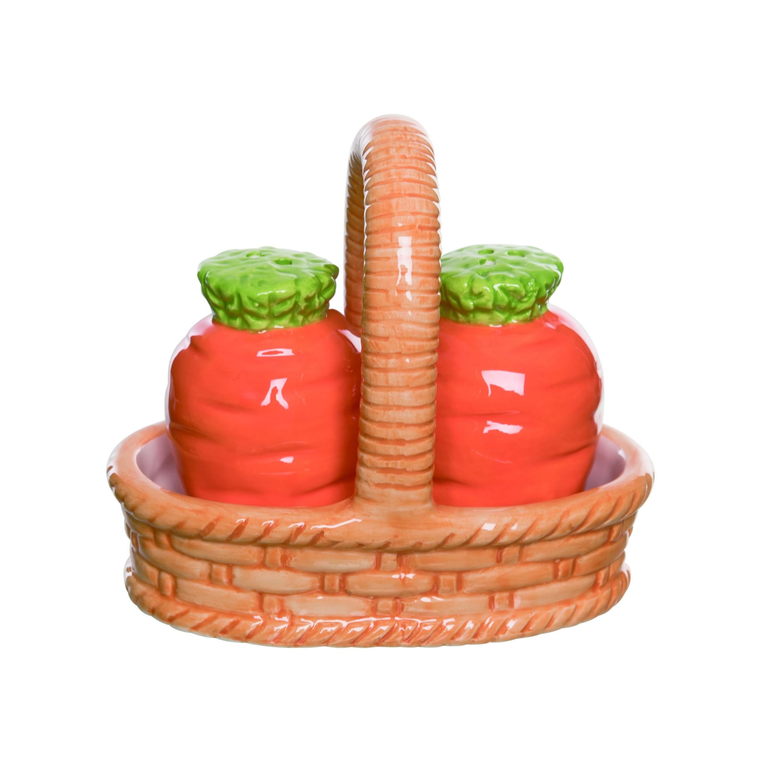 Transpac Dolomite Easter Carrot Salt and Pepper Shaker Set - 3 Piece Orange Carrots in Basket - P... | Amazon (US)