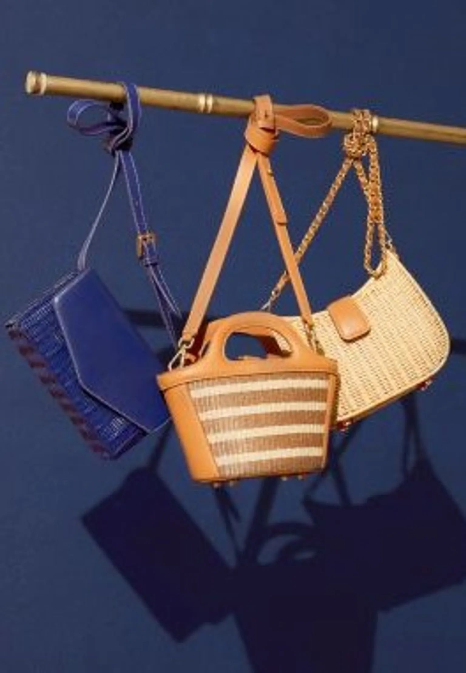 Natural/Green Solid Maidstone Wicker Top Handle | Women's Handbags | J.McLaughlin | J.McLaughlin