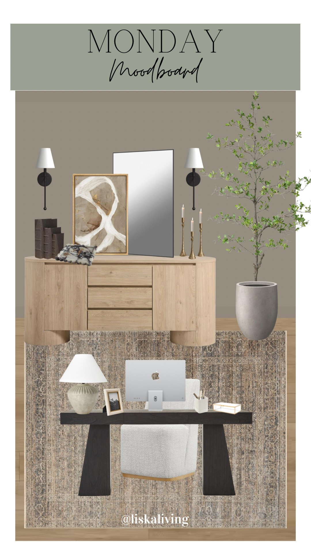✨MONDAY MOODBOARD - HOME OFFICE✨

Definitely feeling the modern organic vibe in here with some transitional elements! I love the pop of black in this space to give it some extra mood 😍 Desks can be very pricey, and this one is definitely more of a splurge,  but honestly I would consider this a lower end of a splurge for a quality desk 🤷🏻‍♀️ but kept the other elements more affordable! I don’t know about you, but I’d like coming to this office every day 🙌🏻

✨FOLLOW @liskaliving for more home styling inspo and curated moodboards like this one! Thanks for being here! 🤍

✨SAVE this post for later!
.
.
.
.
.
.
#mondaymoodboard #moodboardaccount #moodboardinterior #moodboardpage #moodboardinspiration #designboard #interiordesign #homestyling #homestylinginspo #modernorganic #transitionaldecor #earthyneutrals #homeofficedesign #homeofficedecor 

#LTKStyleTip #LTKFindsUnder100 #LTKHome