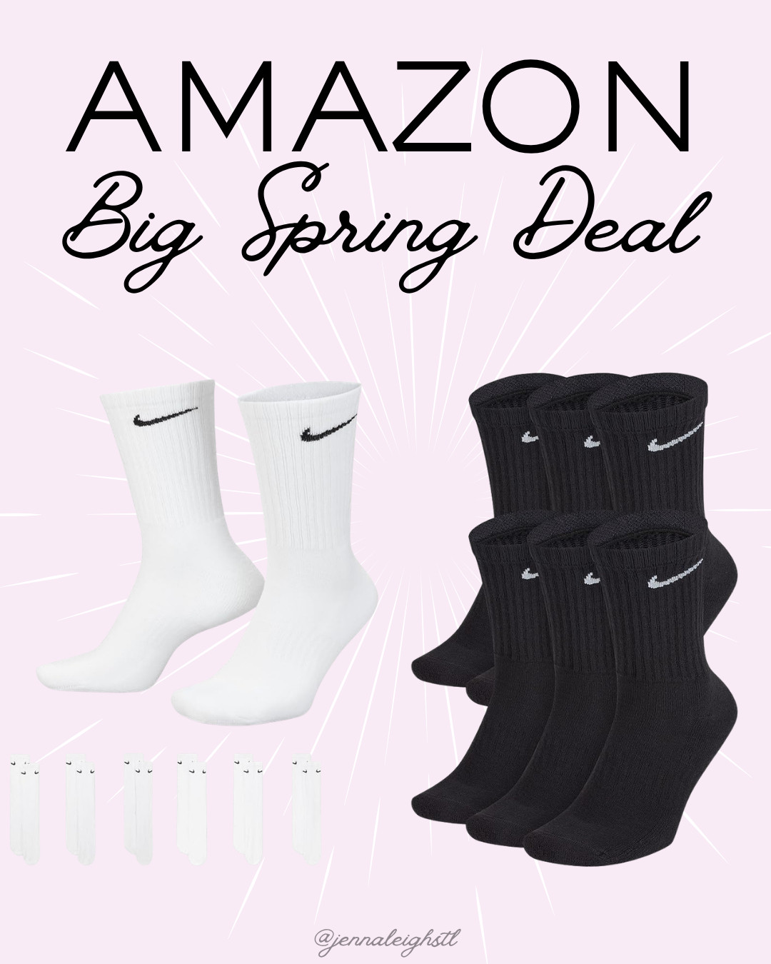 Amazon Big Spring Deal on Nike socks. Great time to stock up on these everyday essentials, they are super comfortable with cushioning and sweat wicking fabric, perfect for workouts or daily wear. 

 #LTKActive #LTKSaleAlert #LTKMidsize