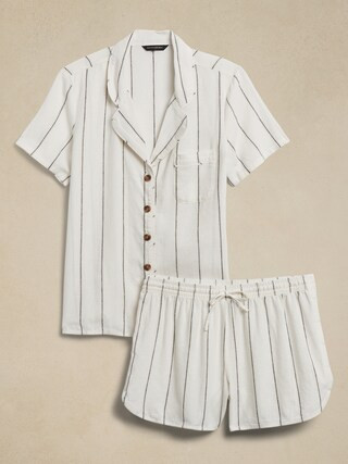 Linen-Cotton Short Pajama Set | Banana Republic Factory