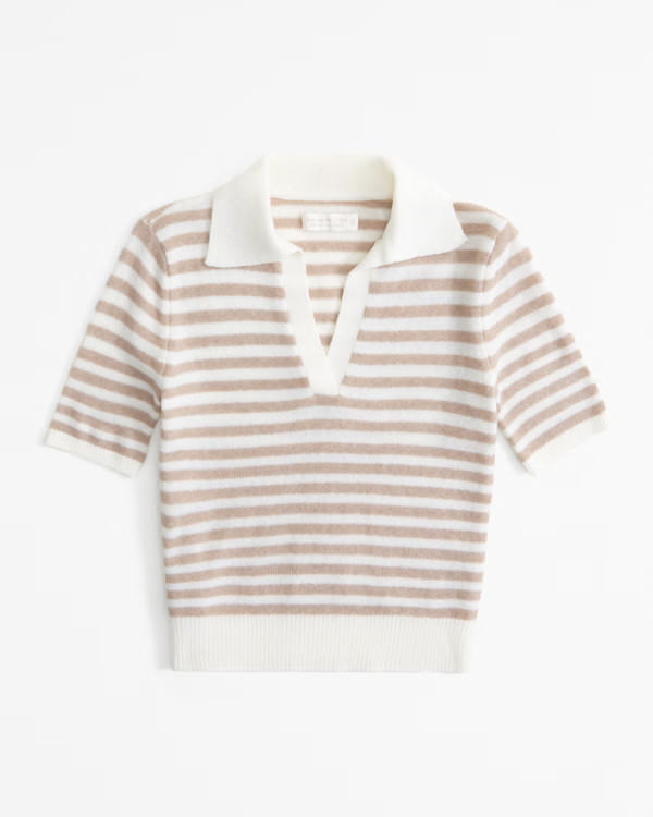 Merino Wool-Blend Notch-Neck Sweater Tee | Abercrombie & Fitch (US)