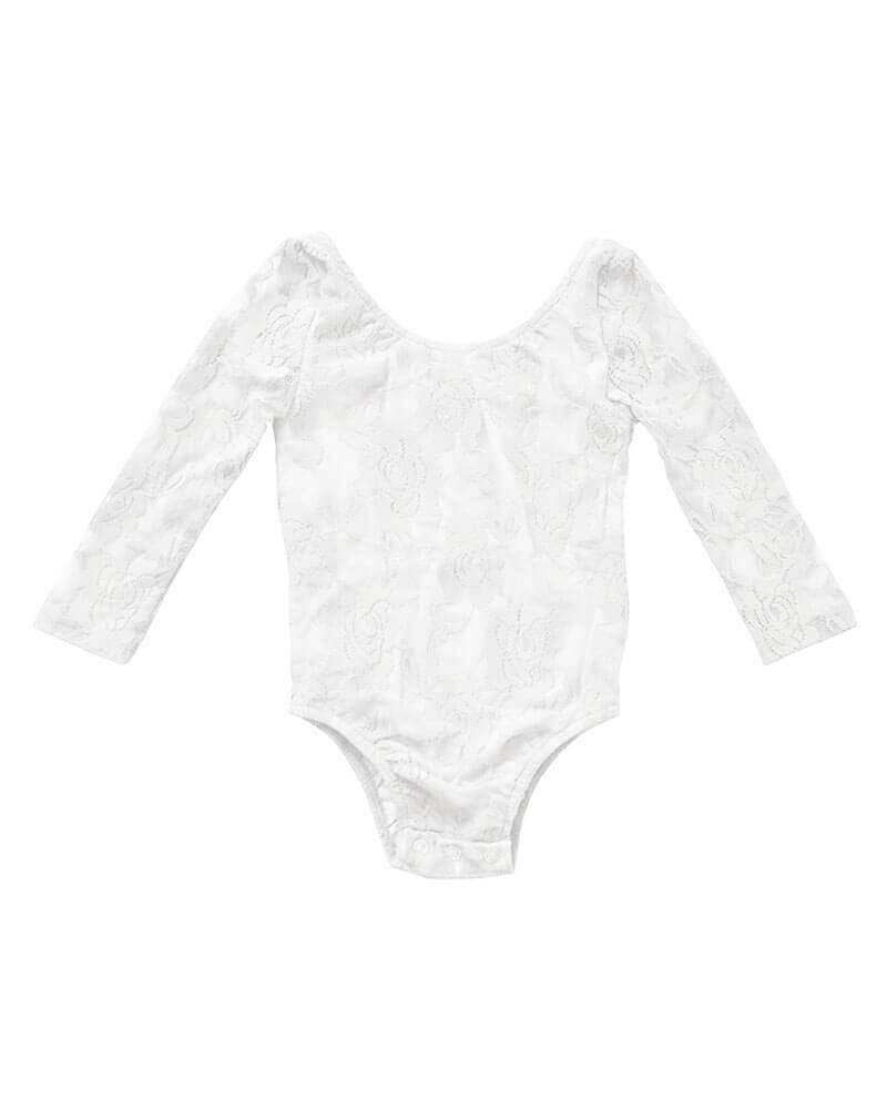 Lana Lace Leotard - White | Bailey's Blossoms