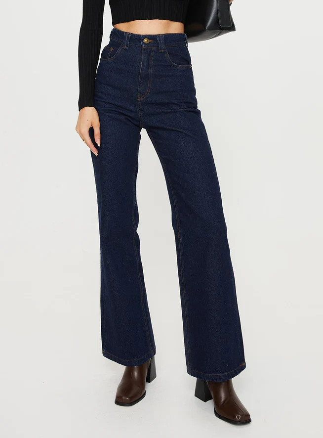 Zephee Wide Leg Jeans Dark Wash | Princess Polly US