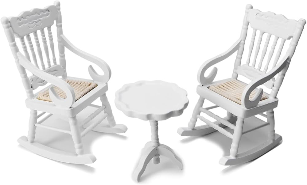 Dollhouse Miniature 2*Rocking Chair and 1*End Table Set | Amazon (US)