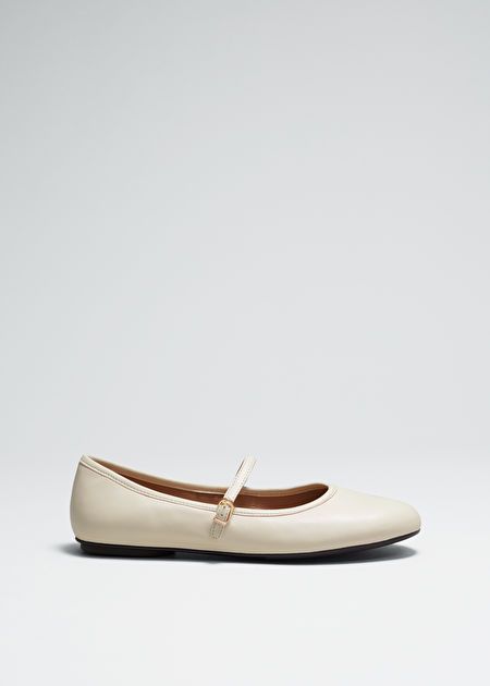 Mary Jane Leather Ballerina Flats - Cream - & Other Stories NL | & Other Stories (EU + UK)