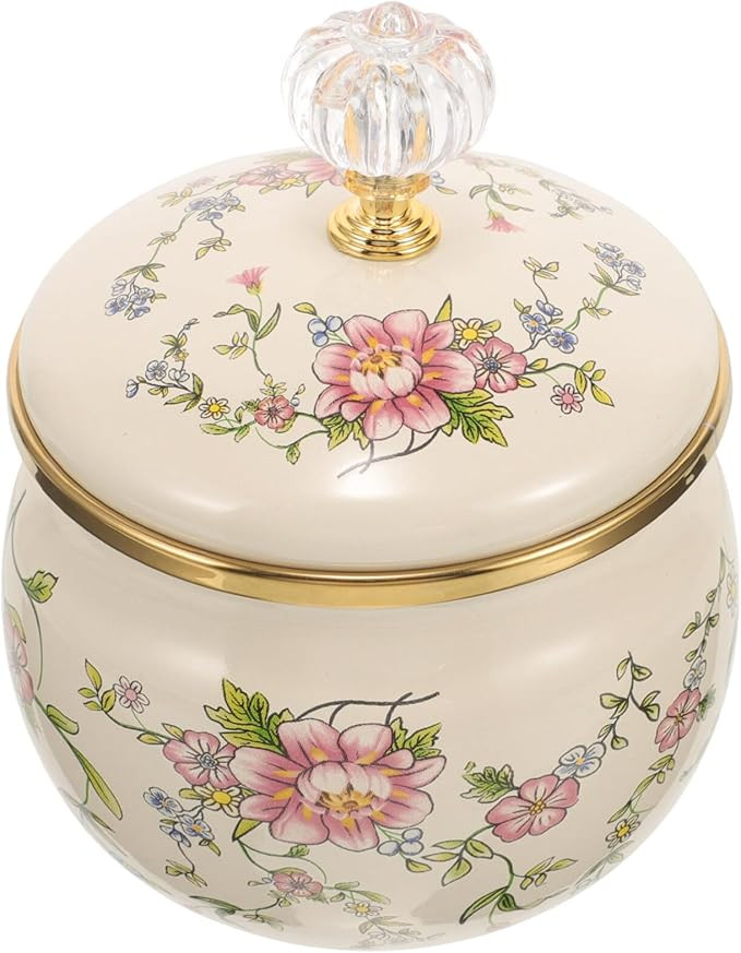 Enamel Ceramic Tea Vintage Pattern Tea Canister Tea Storage Container Jar Tank with Airtight Lid ... | Amazon (US)