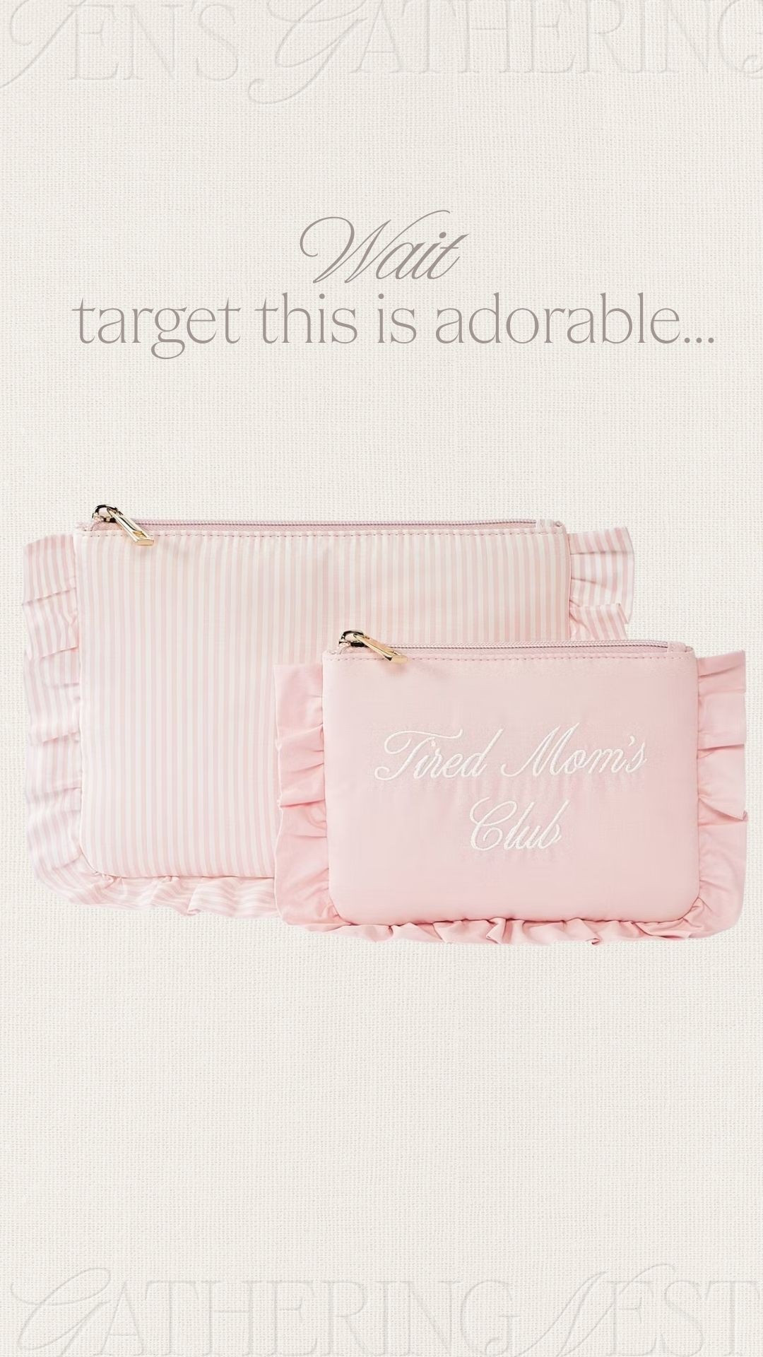 Immediately need 🤍 the cutest mom pouches and the other colors already sold out! Perfect for Mother’s Day, diaper bag or car pouch ✨

#target #targetfind #mothersday #ruffle #pouch #pink #mom #mama #diaperbag #carpouch 

#LTKmomlife #LTKKids #LTKSeasonal
