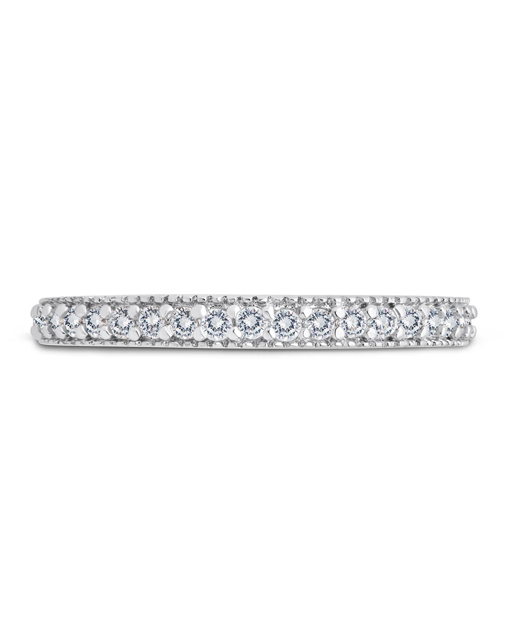Sterling Silver Thin Cubic Zirconia Band Ring | Sterling Forever