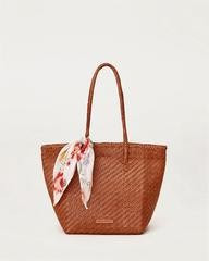 Tatia Woven Leather Tote With Fringe | Loeffler Randall