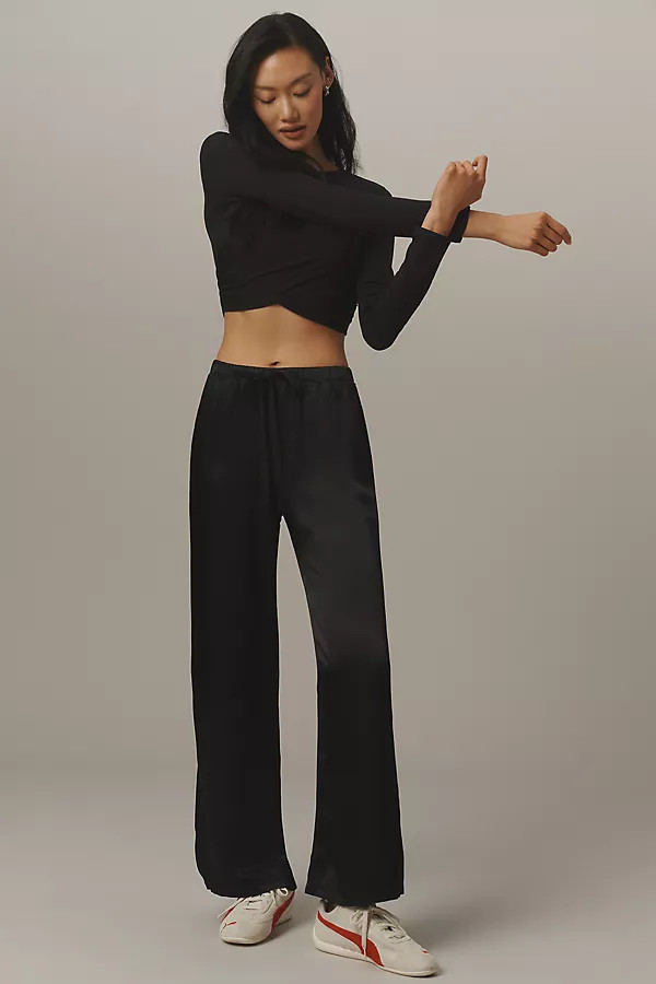 Michael Stars Jacqueline Satin Wide-Leg Pants | Anthropologie (US)