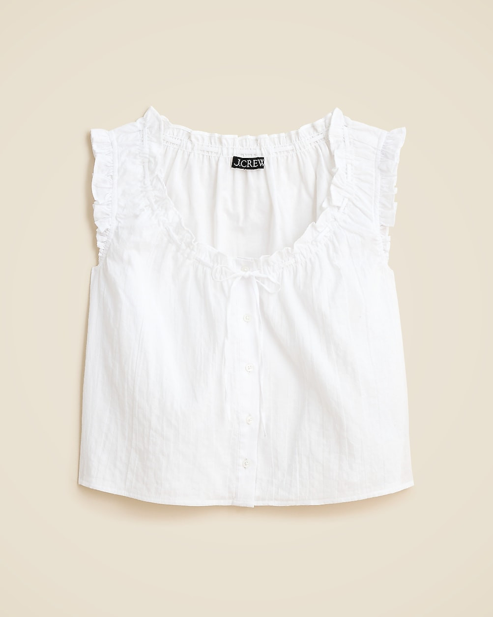Ruffle-trim button-up top | J. Crew US