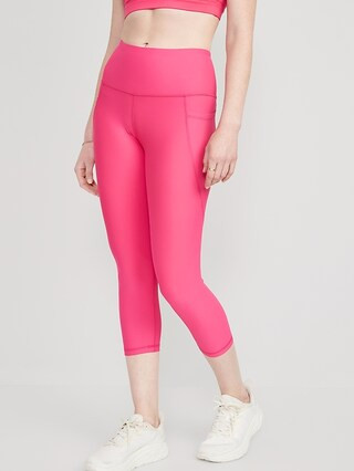 High-Waisted PowerSoft Side-Pocket Crop Leggings for Women | Old Navy (US)