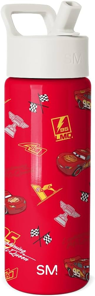 Simple Modern Disney Pixar Lightning McQueen Kids Water Bottle with Straw Lid | 18oz Insulated St... | Amazon (US)