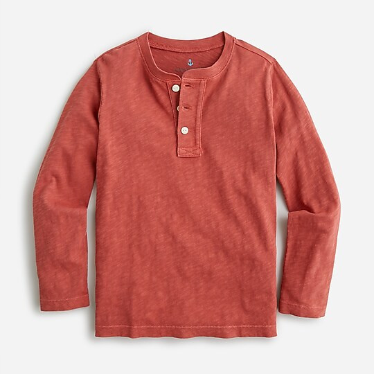 Boys' long-sleeve garment-dyed henley | J. Crew US