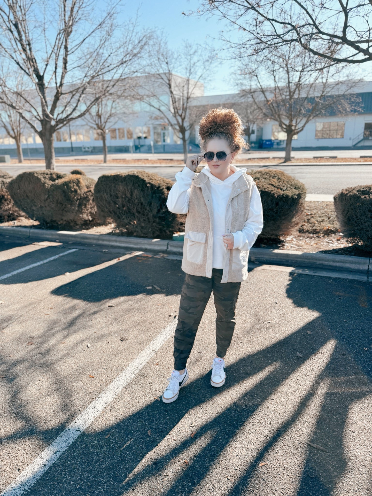 If your outfit has to be comfortable and cute… this is it 🤍 I wear this combo on repeat.🙌🏻 khaki vest | amazon vest | amazon fashion find | casual winter outfit | everyday winter style | white fitted long sleeve | amazon basics top | layering essentials | camouflage joggers | camo joggers outfit | amazon joggers | comfy joggers women | athleisure casual look | relaxed winter style | nike court legacy sneakers | nike sneakers women | amazon sneakers | everyday walking shoes | casual street style | sporty casual outfit | errands outfit inspo | mom on the go outfit | travel day outfit | airport outfit ideas | comfy but cute | neutral athleisure style | winter athleisure outfit | casual capsule wardrobe | easy outfit formula

#LTKMidsize #LTKgrwm #LTKdayinmylife