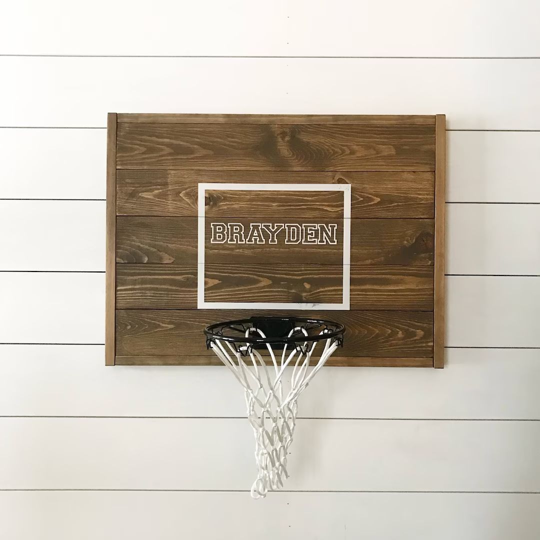 Rustic Basketball Goal, Personalized Basketball Goal, Basketball Hoop, Wood, Brown Basketball Goa... | Etsy (US)