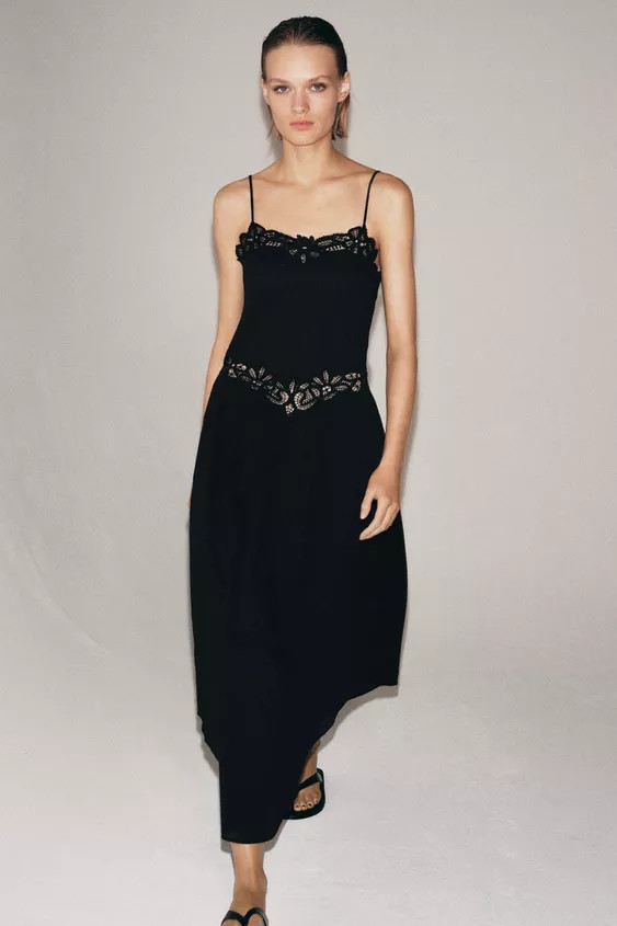 ZW COLLECTION LACE MIDI DRESS | Zara US