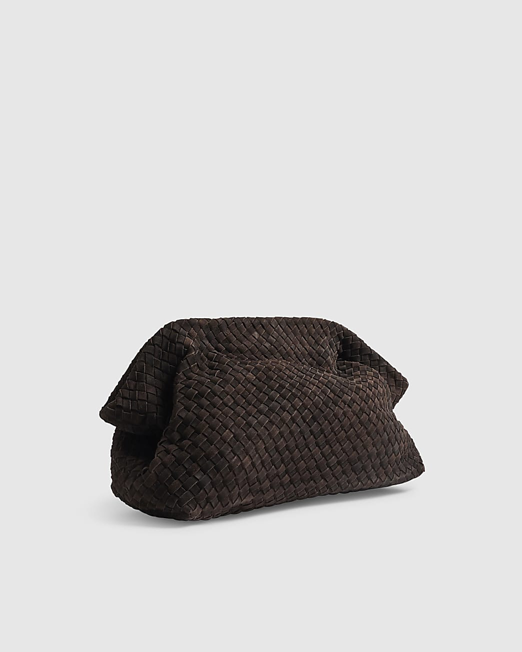 Brown Suede Woven Clutch Bag | River Island UK & IE