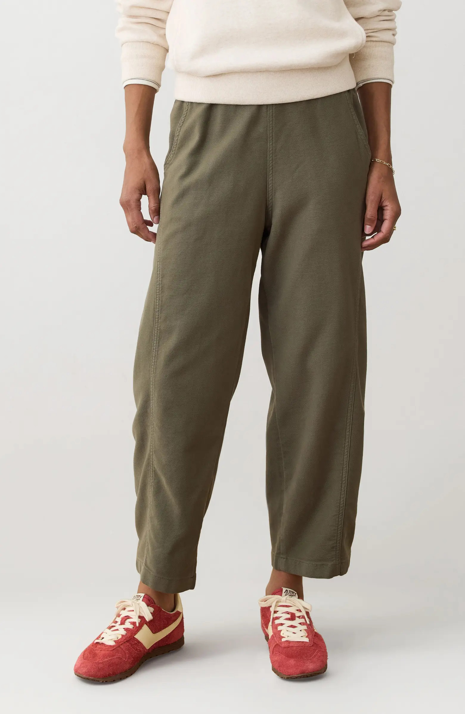 Jessie Barrel Leg Twill Pants | Nordstrom
