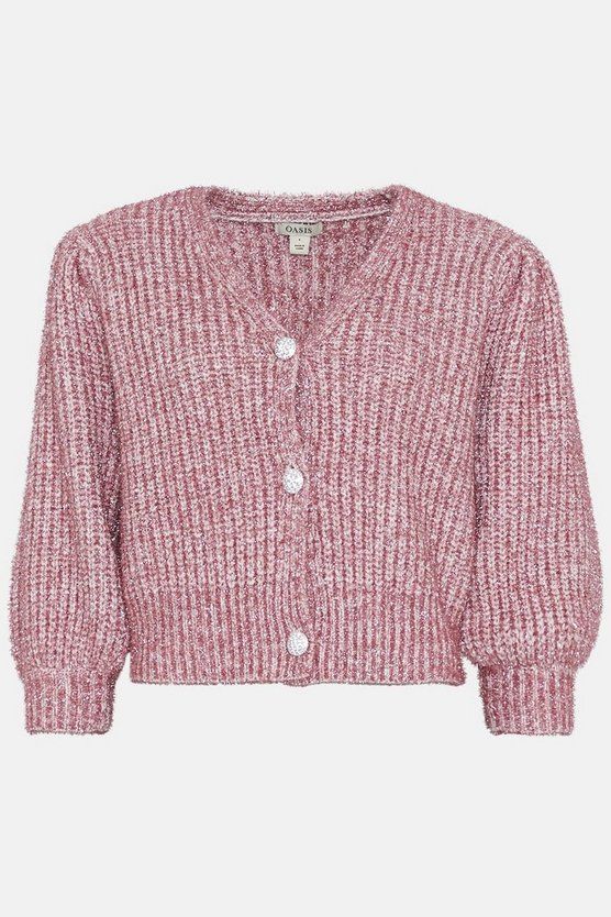 Statement Button Tinsel Cardigan | Oasis UK & IE