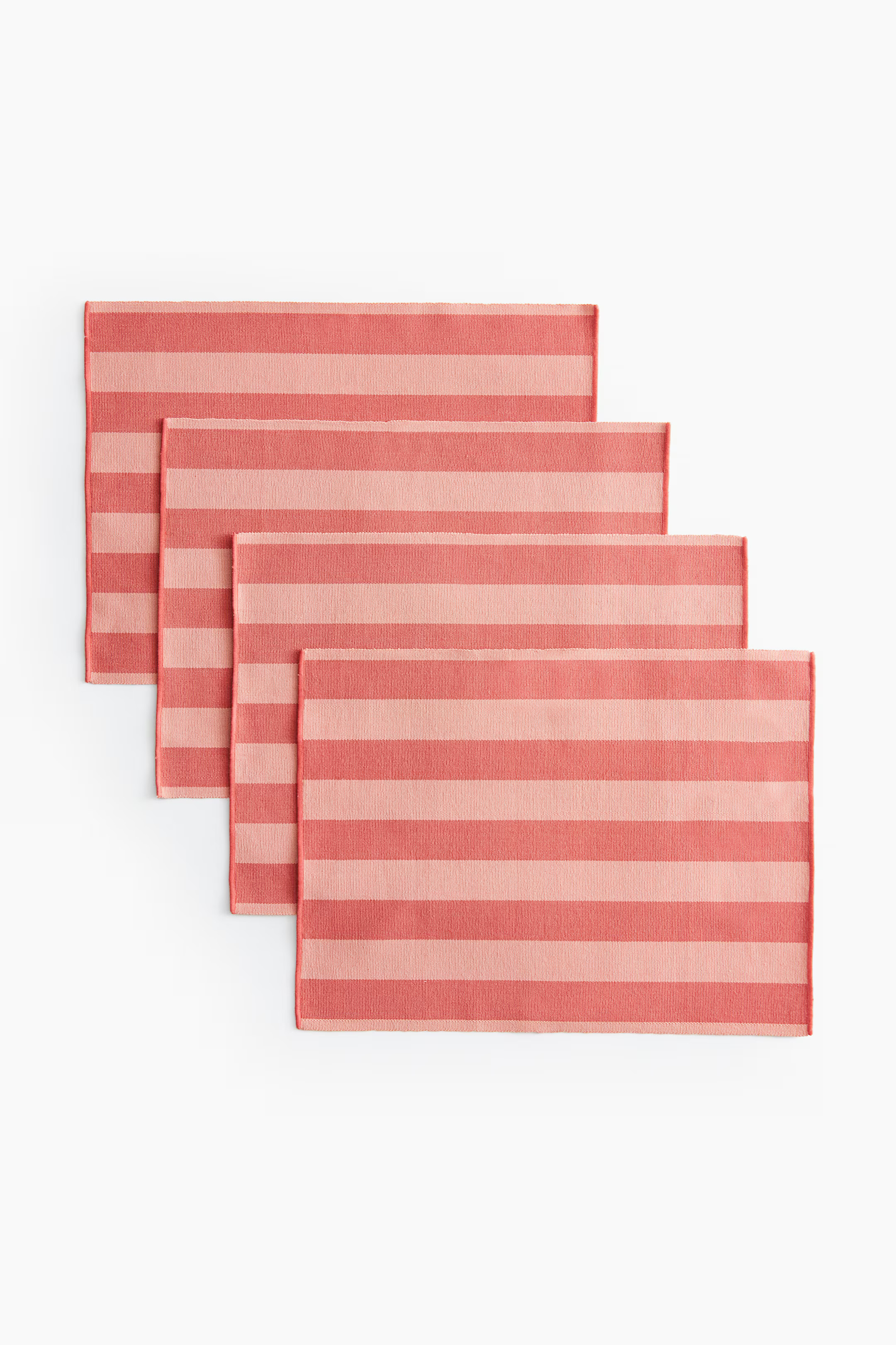 4-pack Striped Placemats - Pink/striped - Home All | H&M US | H&M (US + CA)