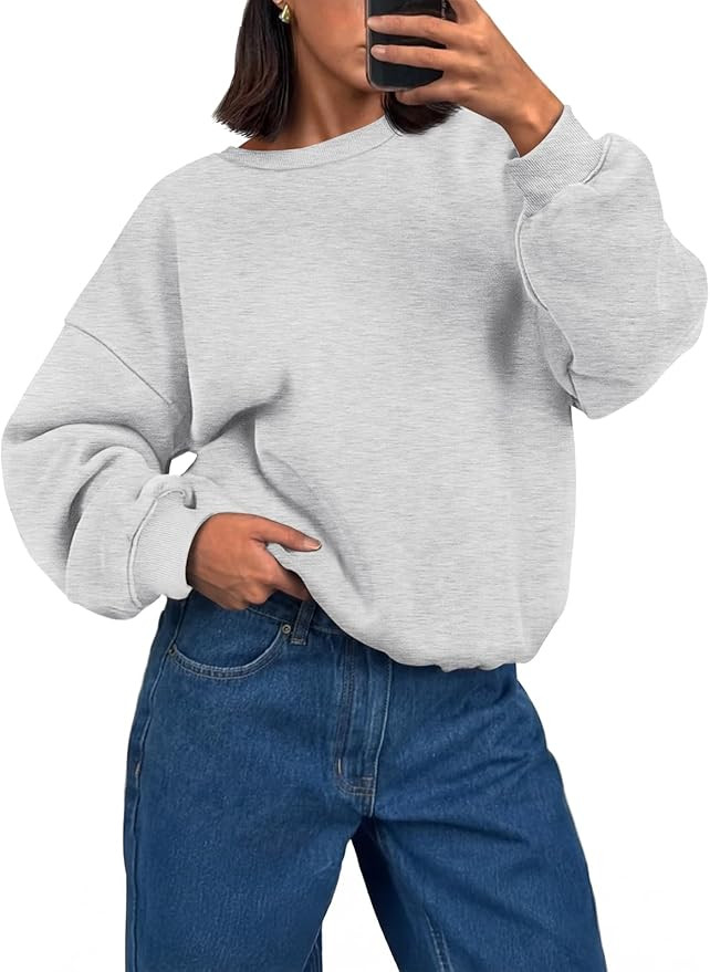 Trendy Queen Womens Crewneck Sweatshirts Casual Pullover Long Sleeve Shirts Fall Fashion 2025 Clo... | Amazon (US)